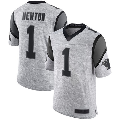 Carolina Panthers Limited Gray Men Cam Newton Jersey NFL Football #1 Gridiron II->carolina panthers->NFL Jersey